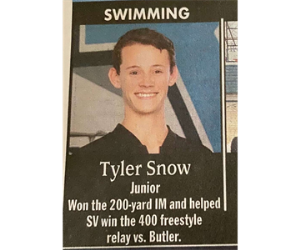 Cranberry Eagle selects Tyler Snow as SV Athlete of the Week!